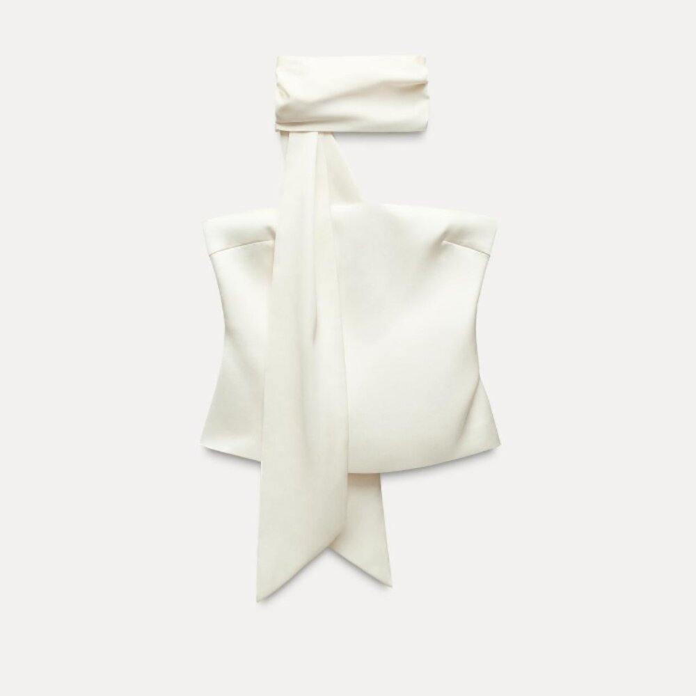 ZARA SATIN FOULARD TOP